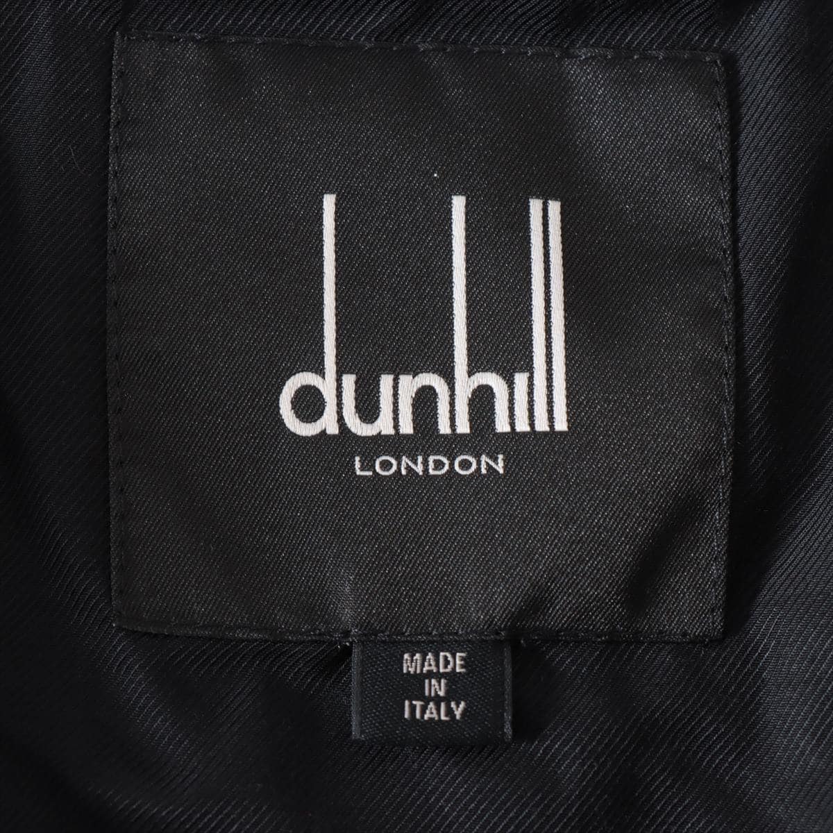 Dunhill Cotton & nylon Insulated jacket L Men's Black  quilting leather collar