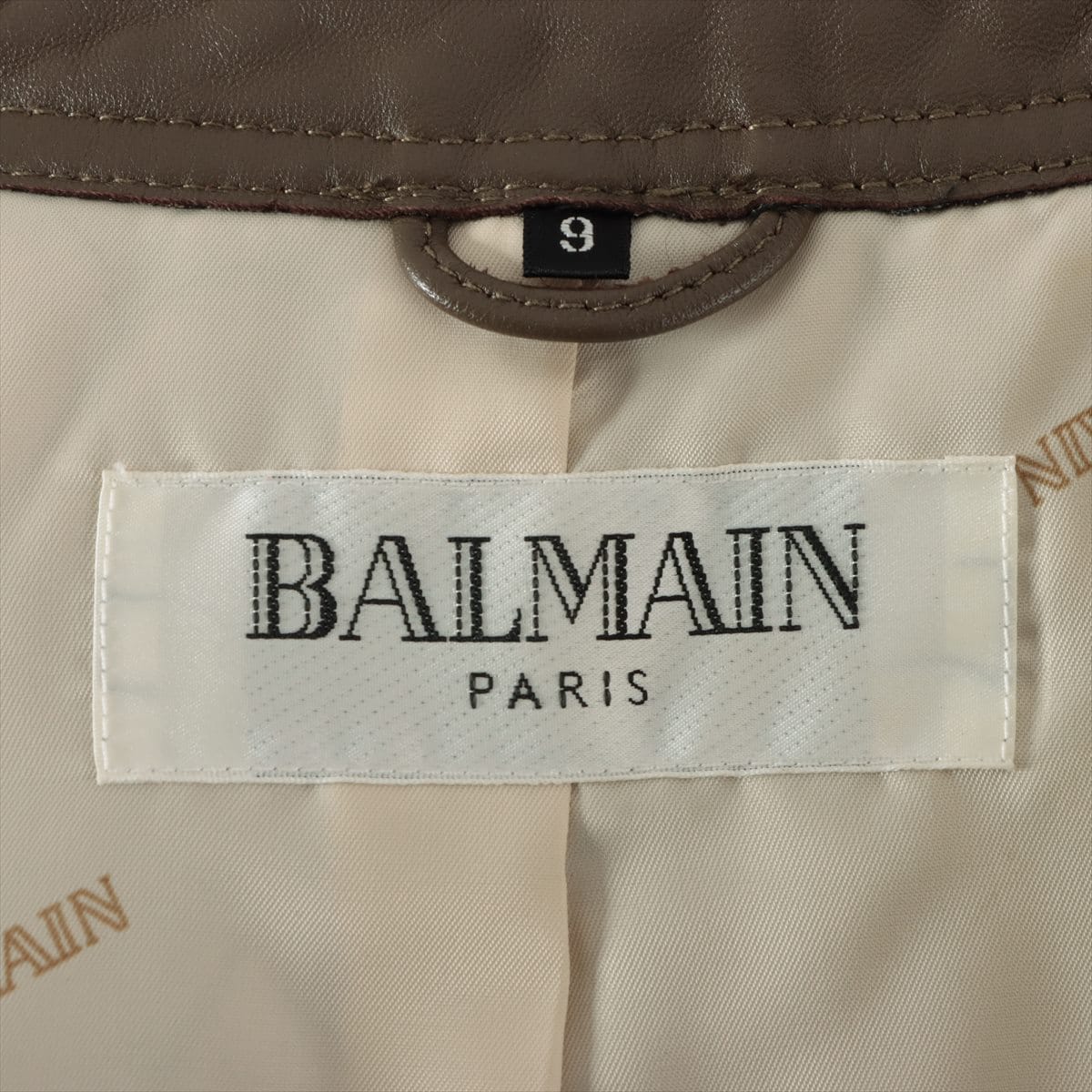 Balmain Lam Leather jacket 9 Ladies' Khaki