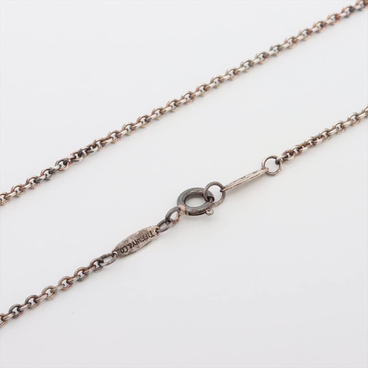 Tiffany Open Heart Necklace 925 x Imitation pearl 5.6g Silver