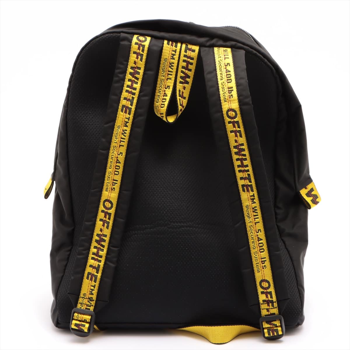 Off-White belt design Arrow print Nylon Backpack Black