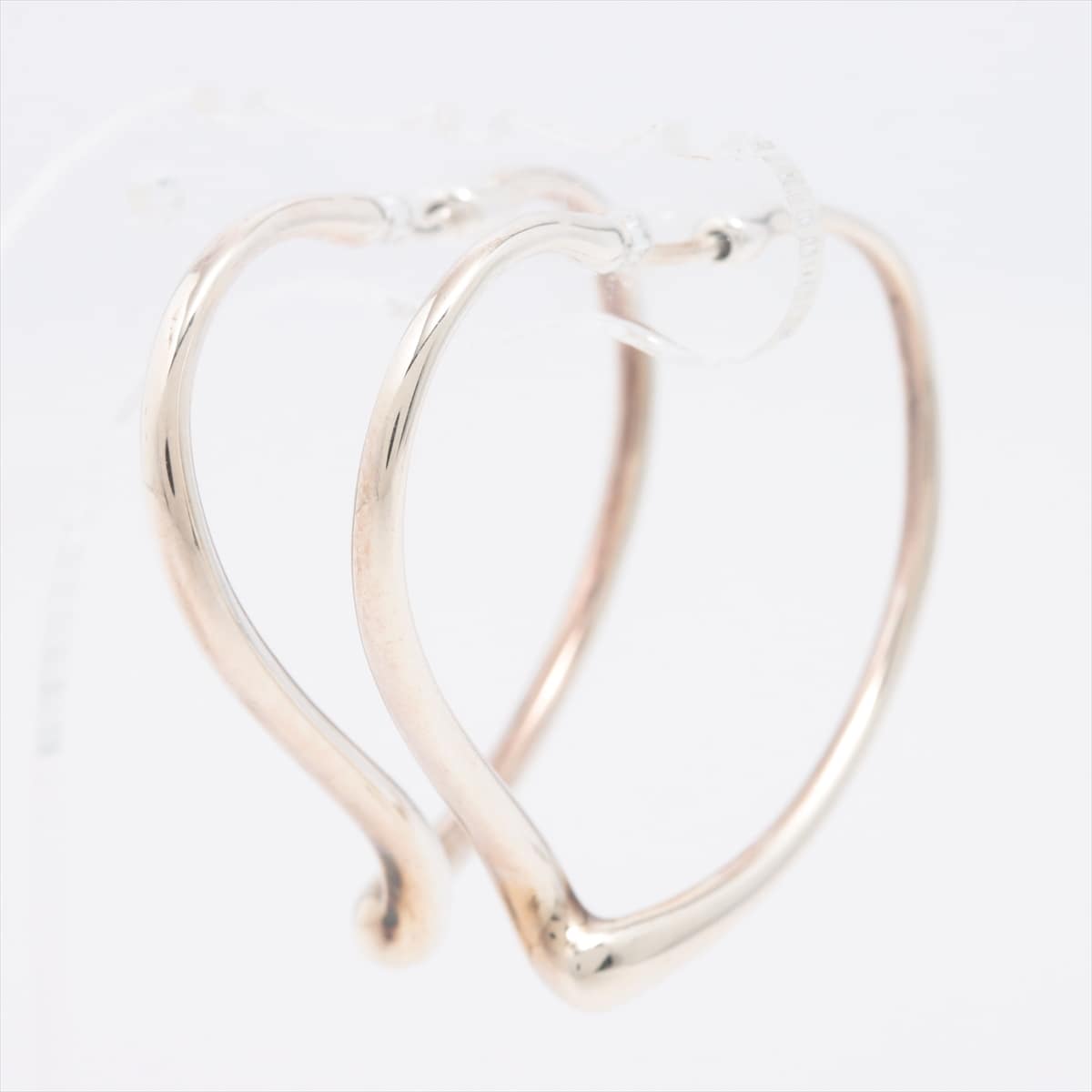 Tiffany Open Heart Hoop Earrings 925 6.3g Silver