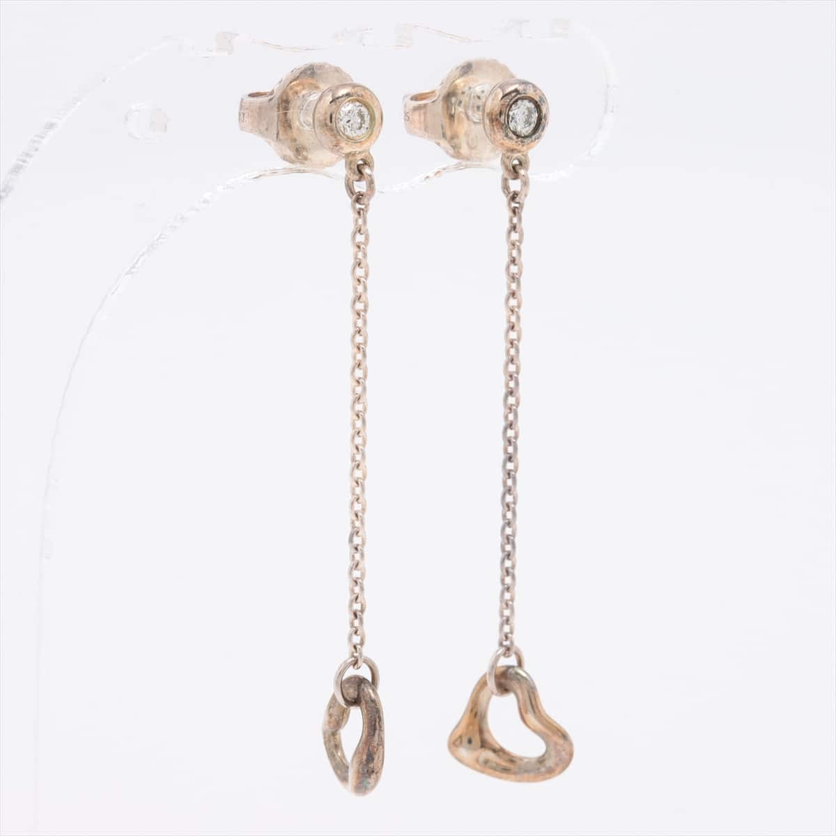 Tiffany Open Heart Piercing jewelry (for both ears) 925 1.6g Silver