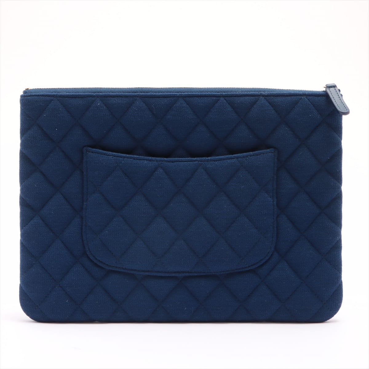 Chanel Matelasse Cotton Clutch bag Blue Gold Metal fittings 28th