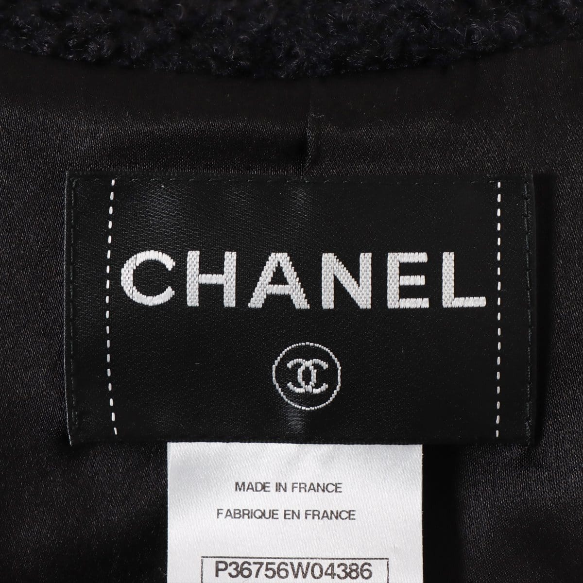 Chanel P36 Wool x rayon x mohair Setup tops 42/bottoms 40 Ladies' Black  Camellia button