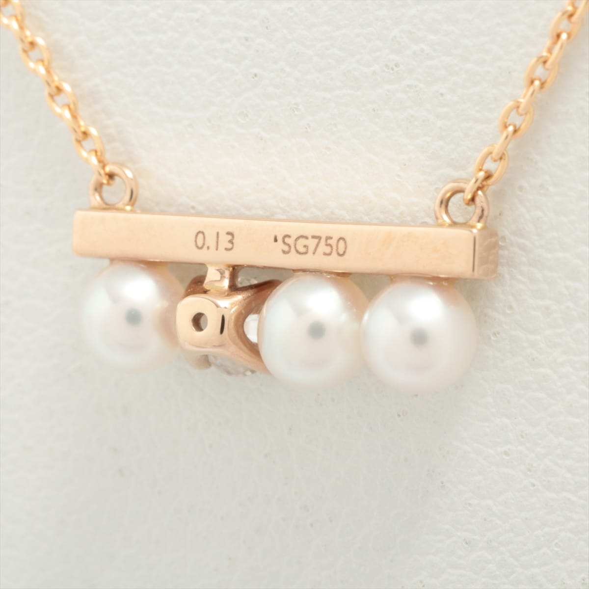 TASAKI petits Balance Pearl diamond Necklace 750(PG) 3.2g 0.13 approx. 3.5mm