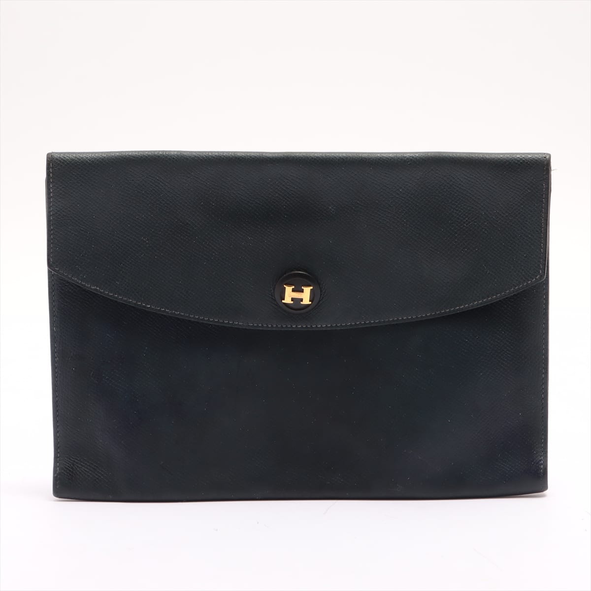 Hermès Pochette Rio Cushbell Navy blue Gold Metal fittings The engraving is not clear