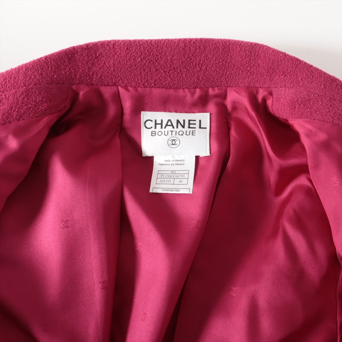 Chanel Coco Button 98A Wool & nylon Setup 40 Ladies' Pink