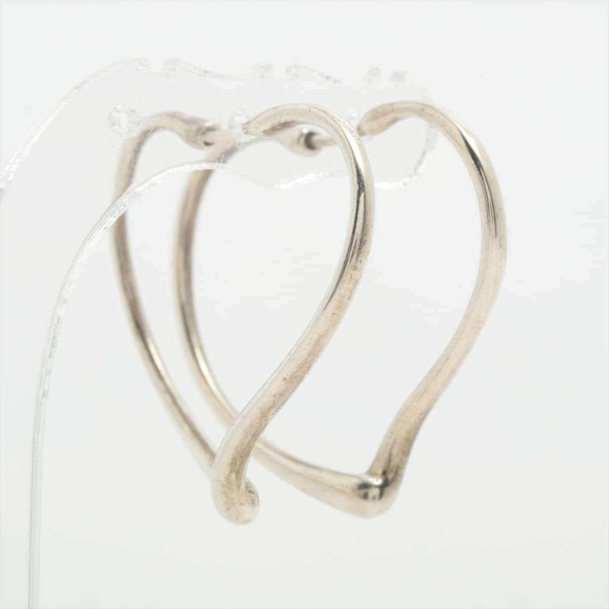 Tiffany Open Heart Hoop Earrings 925 5.5g Silver