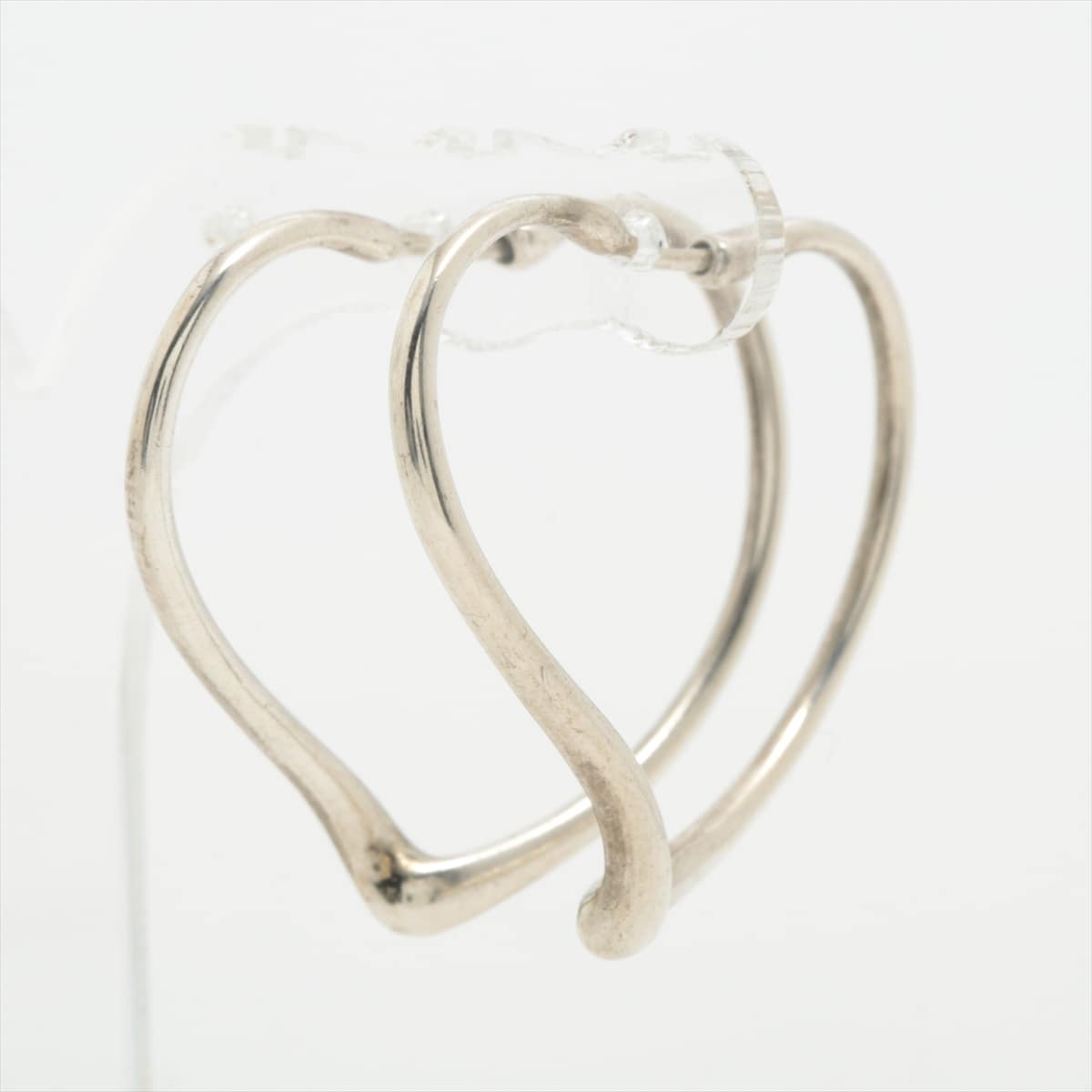 Tiffany Open Heart Hoop Earrings 925 5.5g Silver