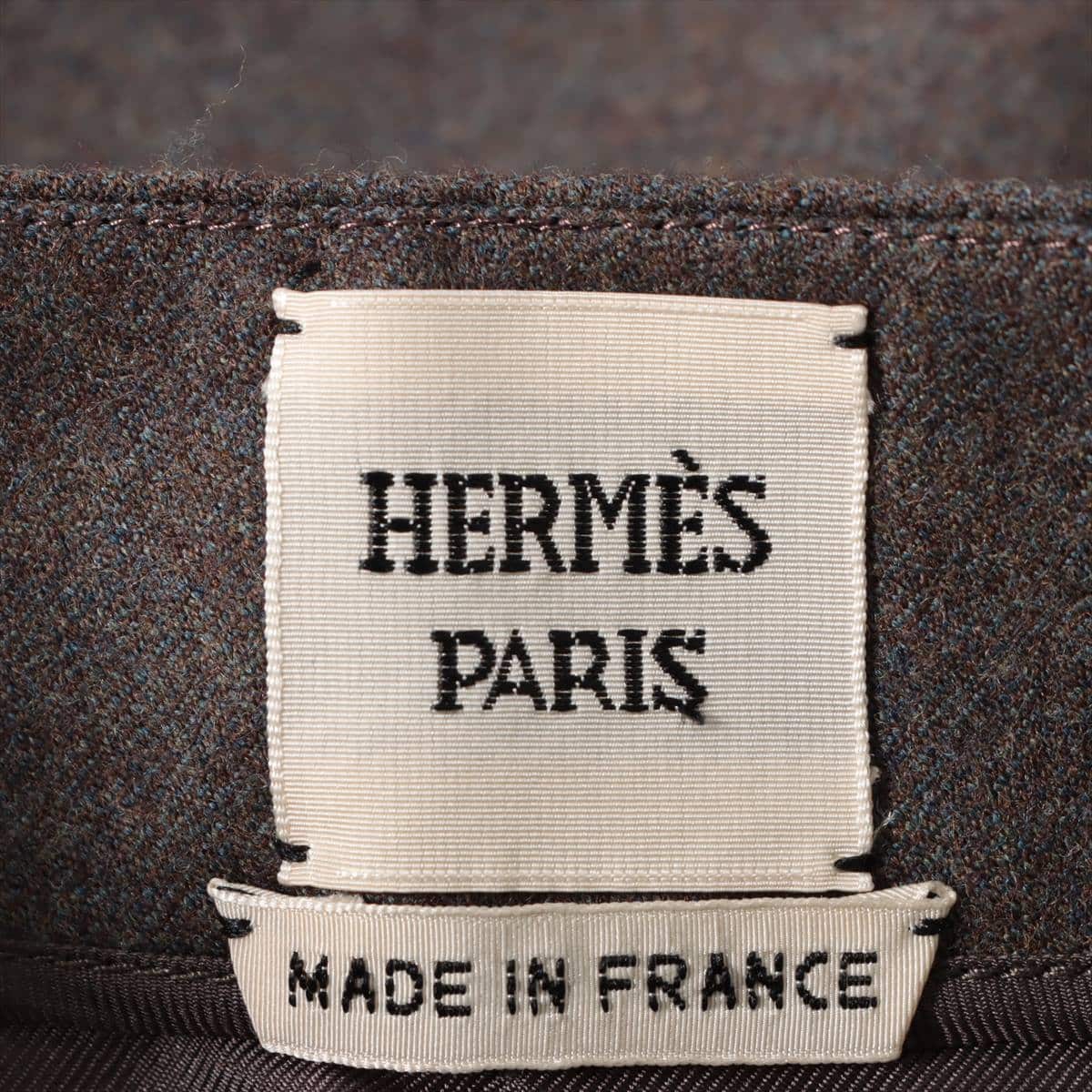 Hermès Wool & leather Skirt 34 Ladies' Grey