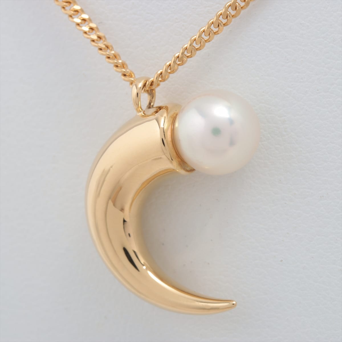 TASAKI Refined Rebellion horns Pearl Necklace 750(YG) 17.3g about 8.0mm