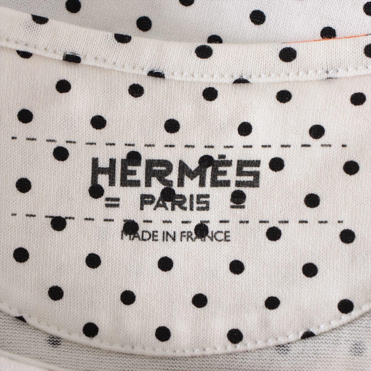 Hermès Cotton T-shirt 34 Ladies' White  dots