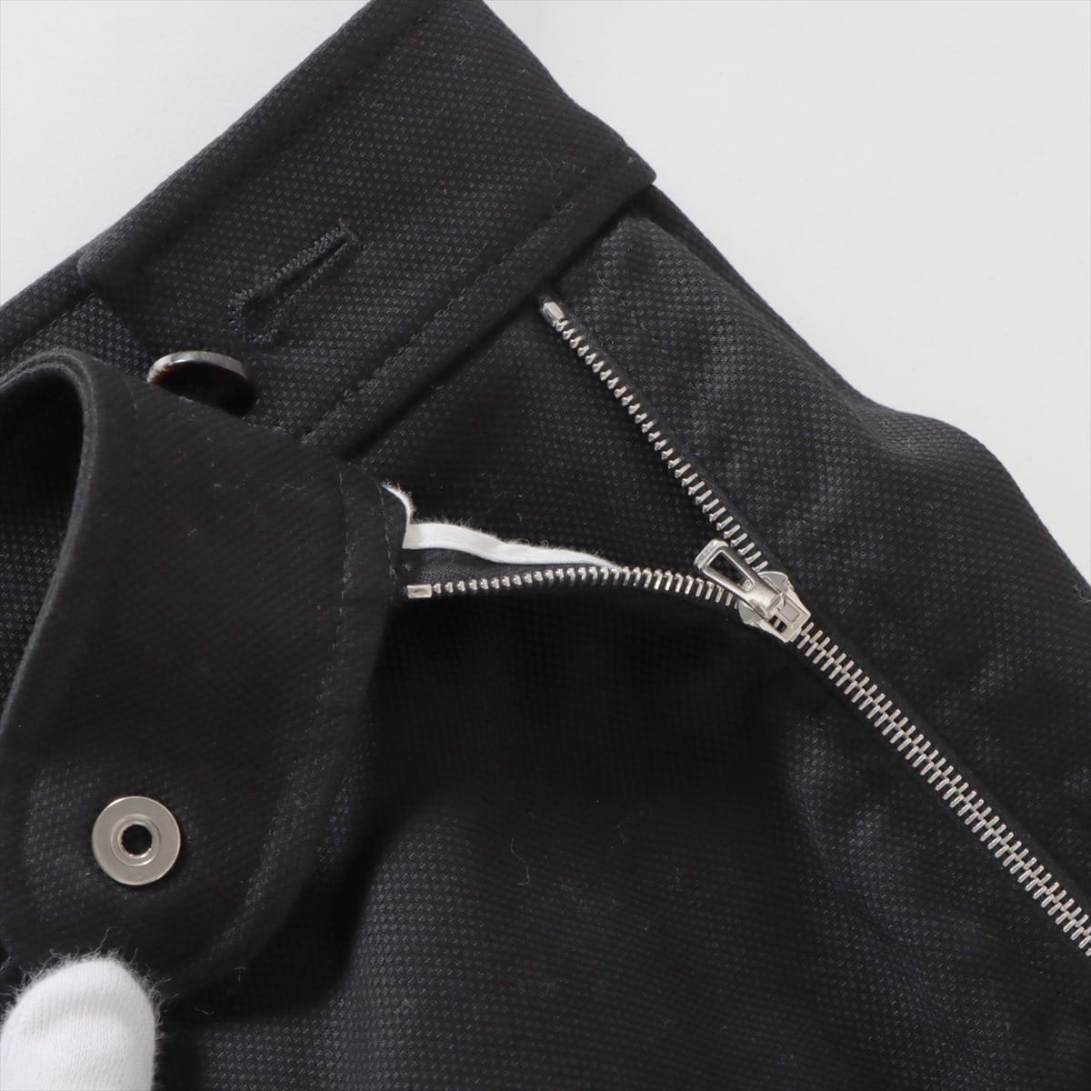 Hermès Cotton & polyurethane Pants 34 Ladies' Black  Serie button