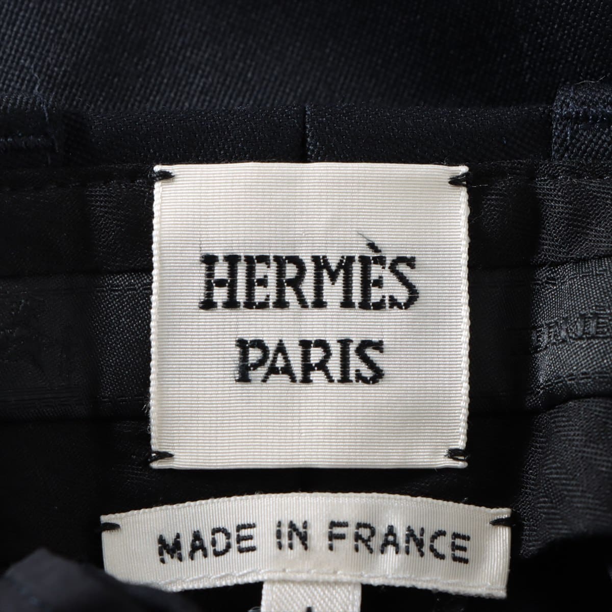 Hermès Wool Pants 34 Ladies' Navy blue