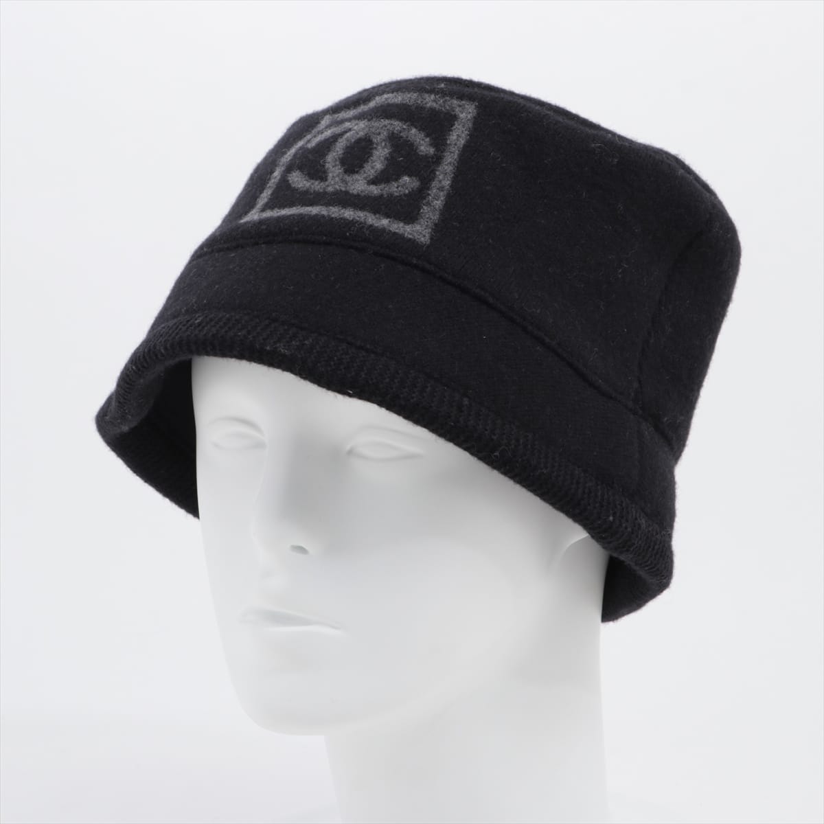 Chanel Coco Mark Hat Wool Black