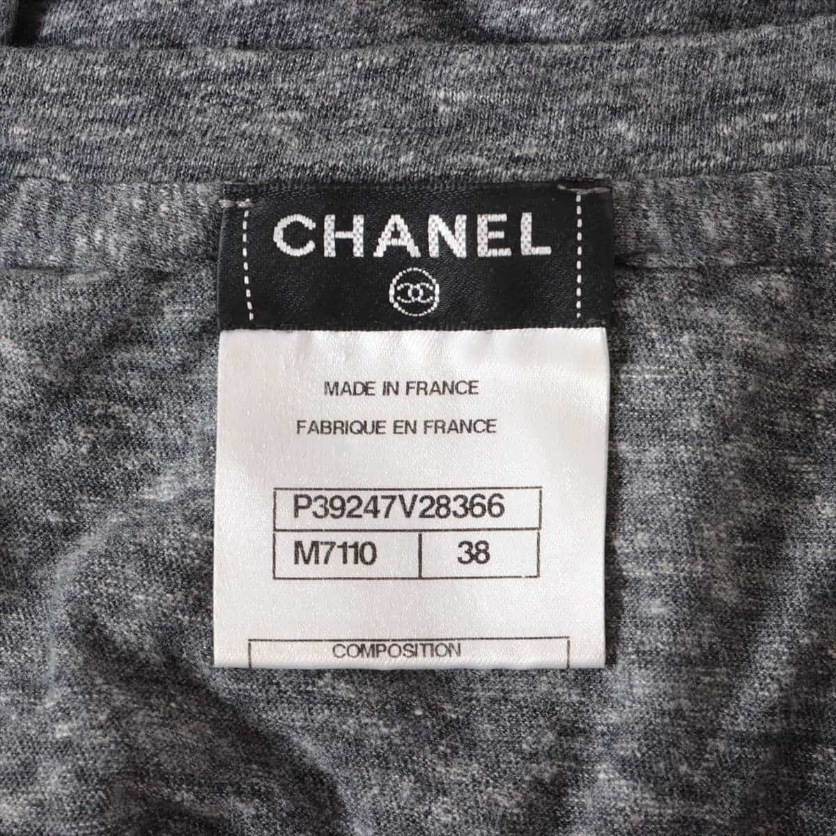 Chanel P39 Cotton & wool T-shirt 38 Ladies' Grey  Coco Mark