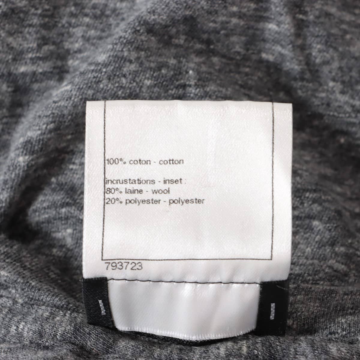 Chanel P39 Cotton & wool T-shirt 38 Ladies' Grey  Coco Mark