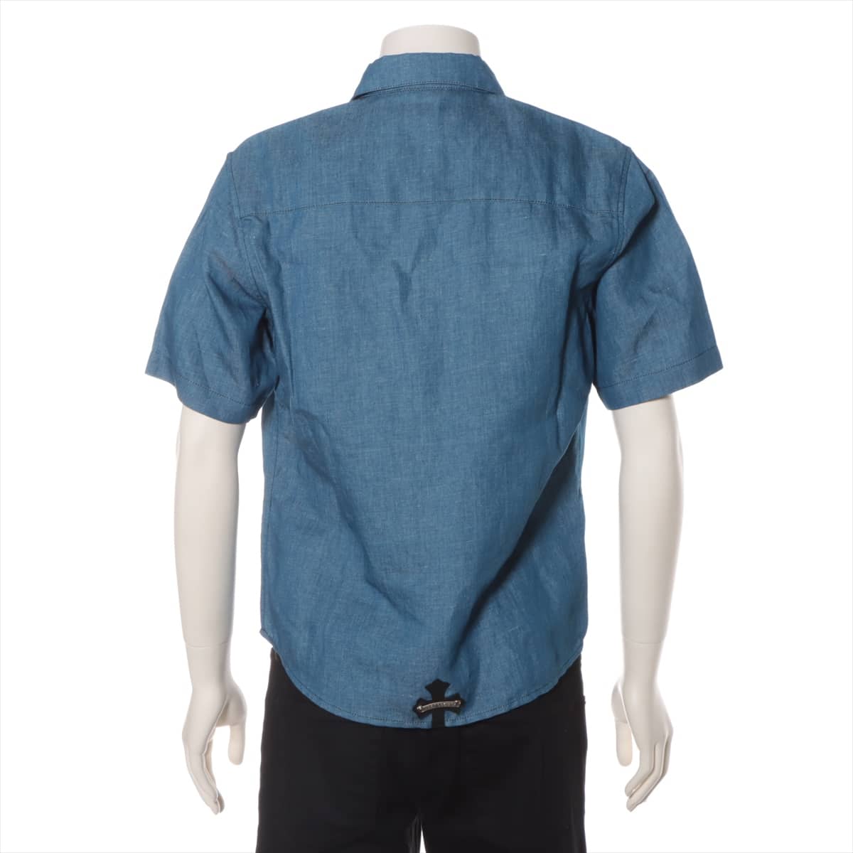 Chrome Hearts Cross button Denim shirt Cotton & linen S JVP Short sleeves