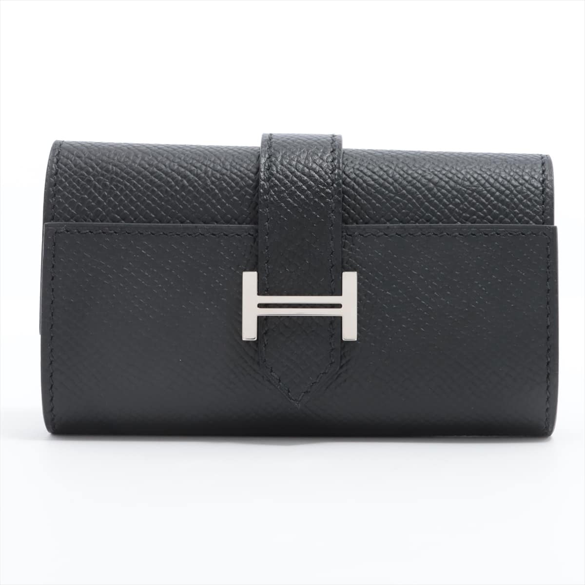 Hermès Bearn Veau Epsom Key case Black Silver Metal fittings C: 2018
