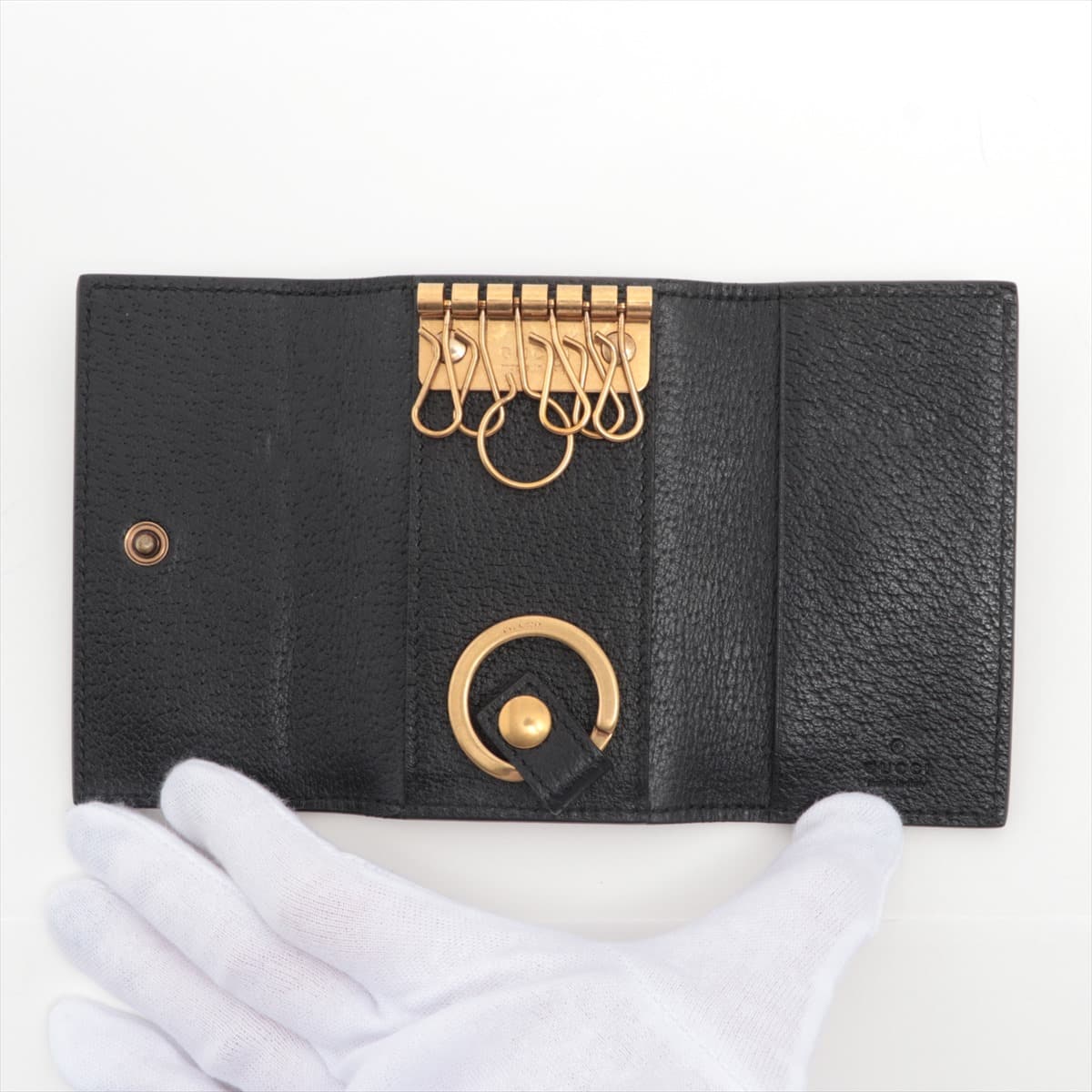 Gucci GG Marmont 435305 Leather Key case Black