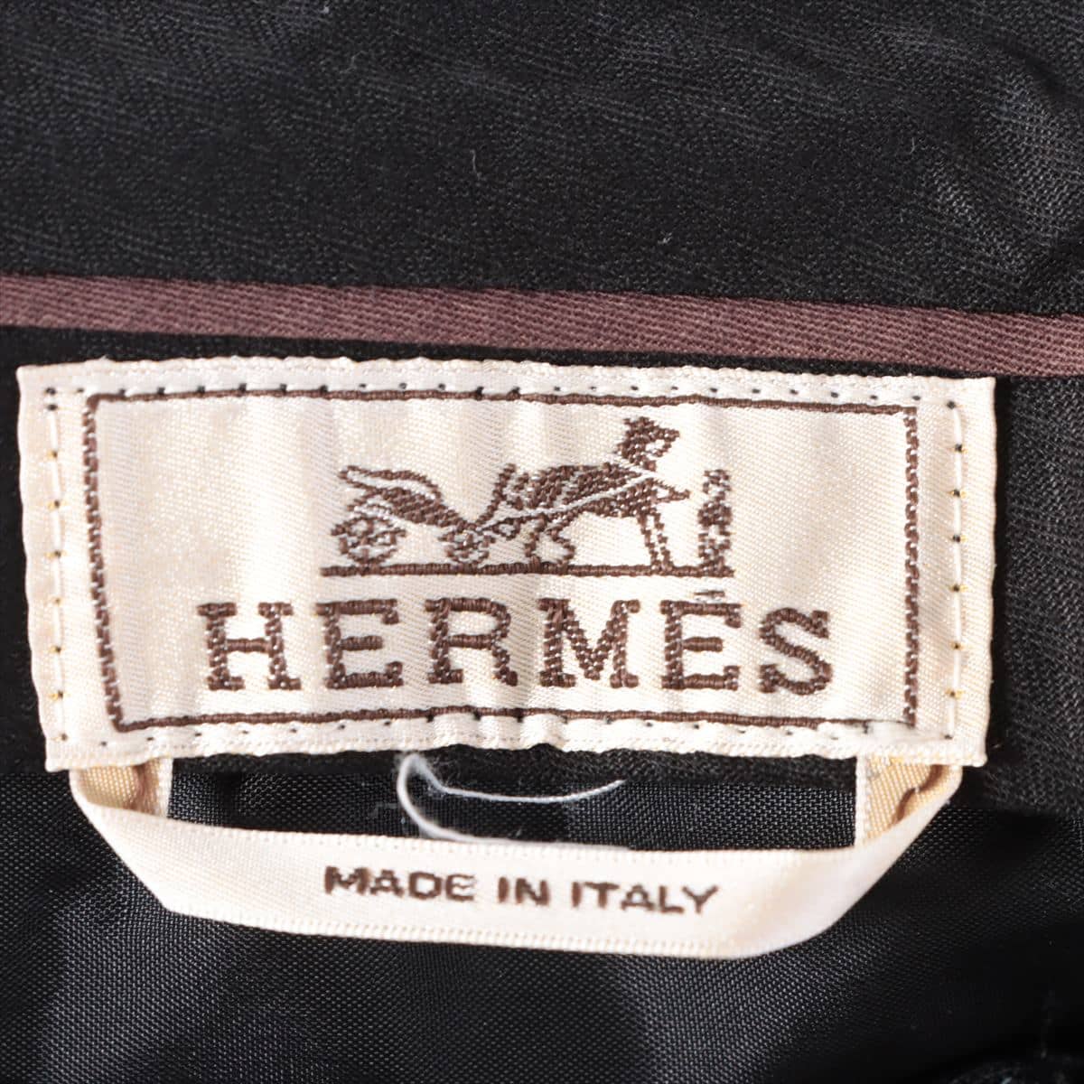 Hermès Cotton & wool Pants 48 Men's Black