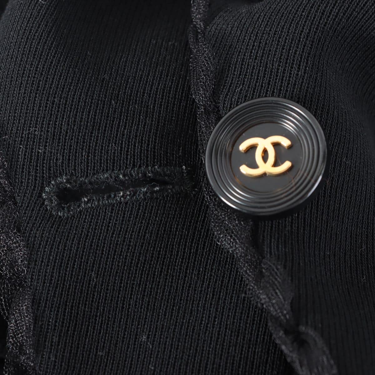 Chanel Coco Button 95A Wool Setup 38 Ladies' Black  P05805