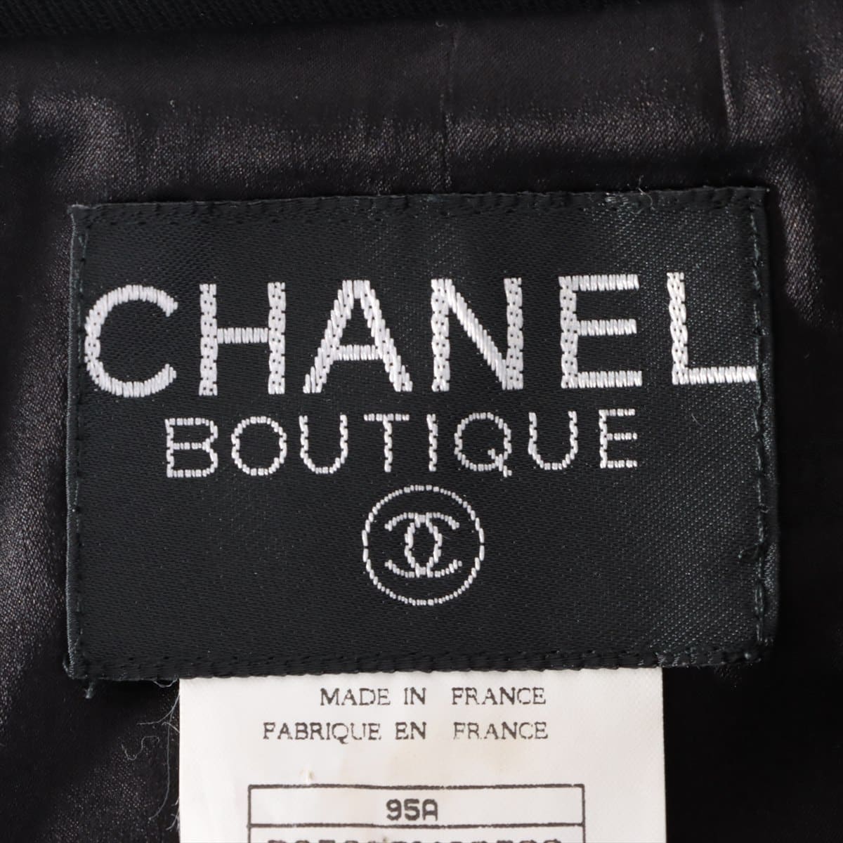 Chanel Coco Button 95A Wool Setup 38 Ladies' Black  P05805