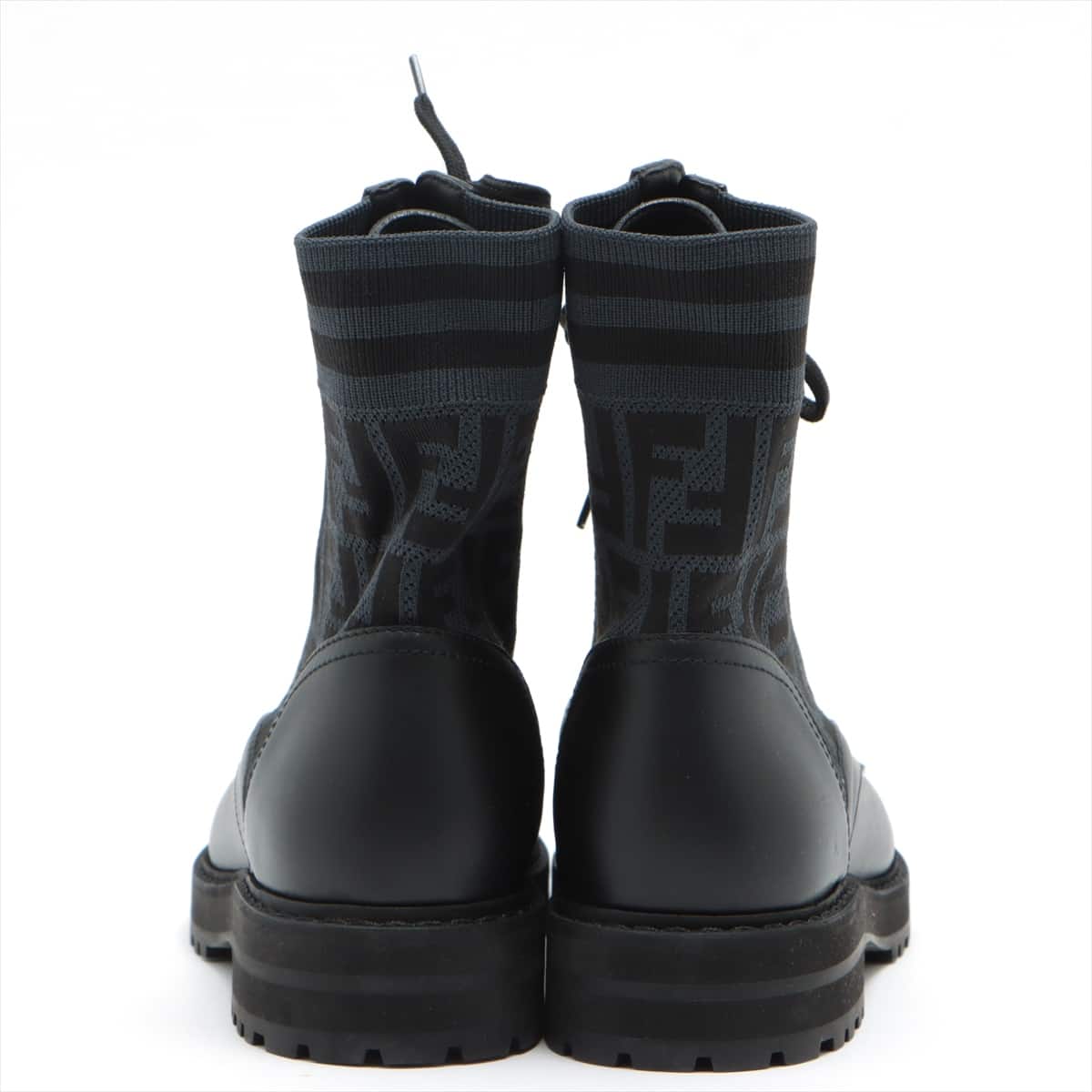 Fendi ZUCCa Mesh x leather Boots 7 Men's Blue x black