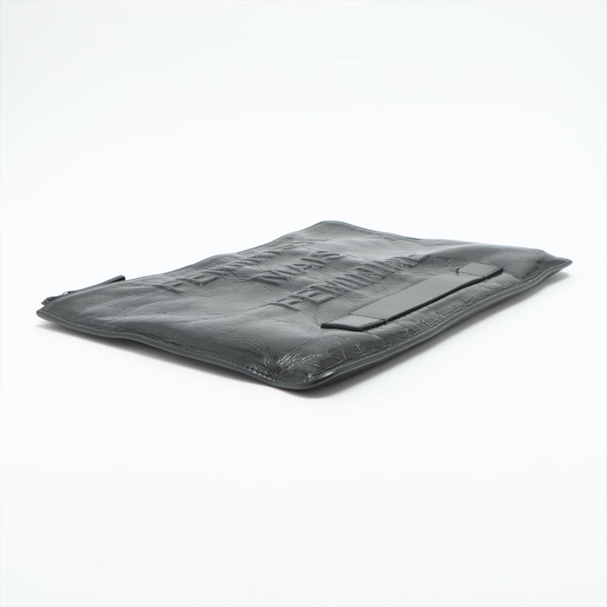 Chanel Vintage Leather Clutch bag Black Silver Metal fittings 20XXXXXX