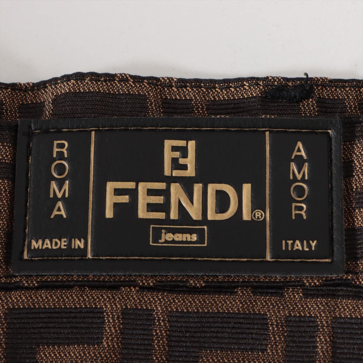 Fendi ZUCCa Cotton & polyester Skirt 44 Ladies' Black × Brown