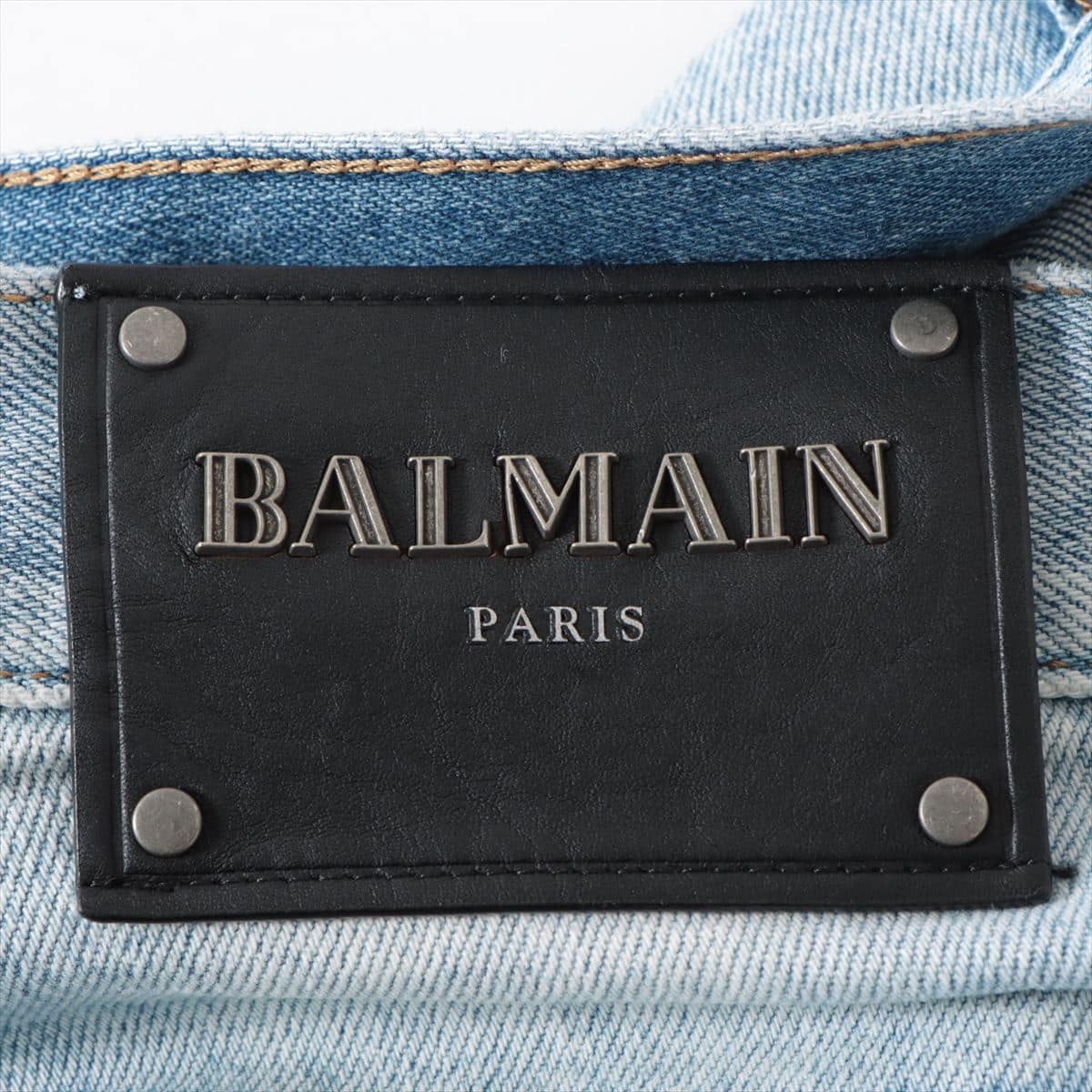 Balmain Cotton Denim pants 30 Men's Light blue  distressed biker jeans biker denim