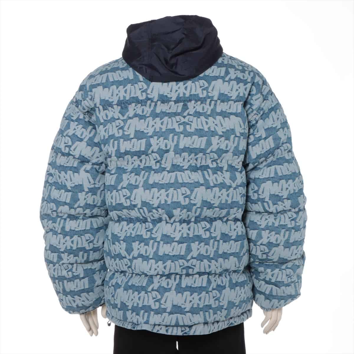 Supreme 22SS Denim Insulated jacket XL Men's Blue  Fat Tip Jacquard Denim Puffer Jacket