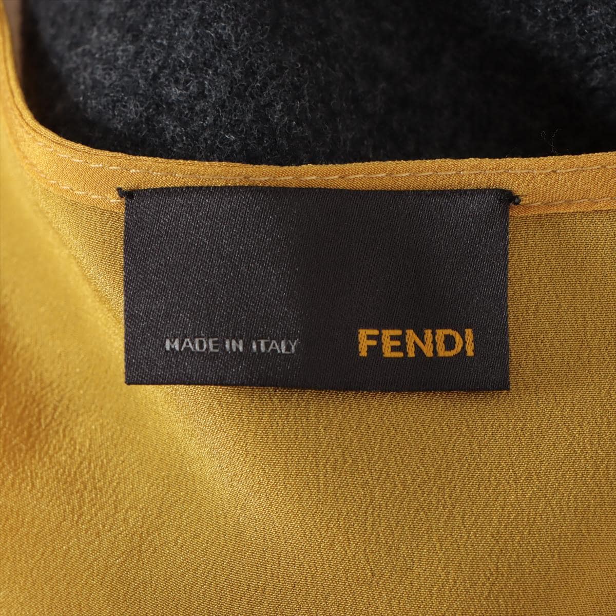 Fendi Wool & silk Dress 40 Ladies' Gray x yellow