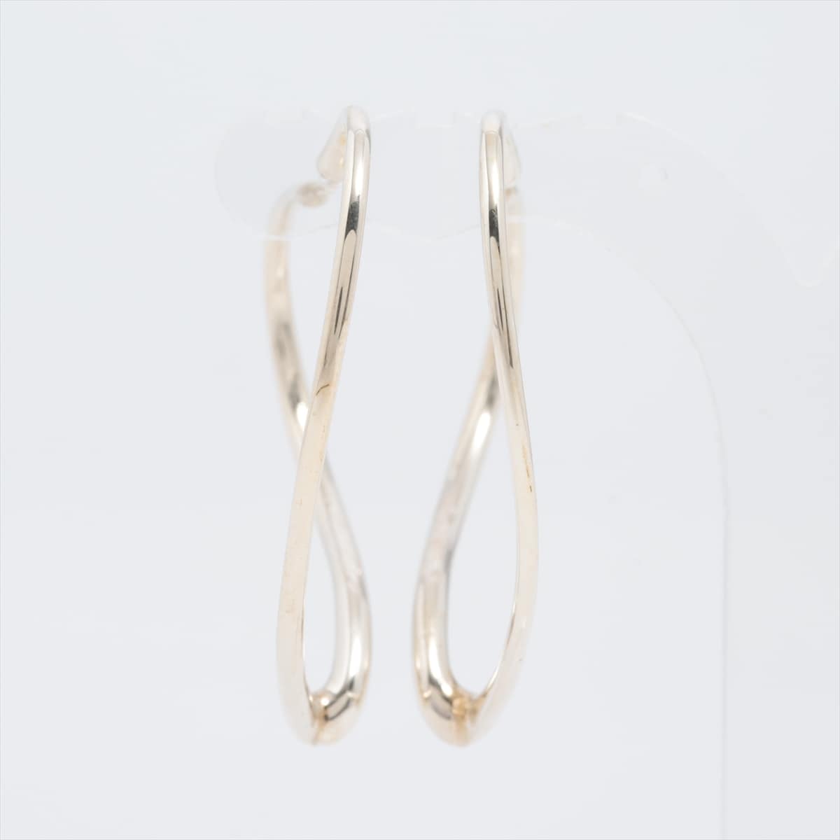 Tiffany Open Heart Hoop Earrings 925 8.8g Silver
