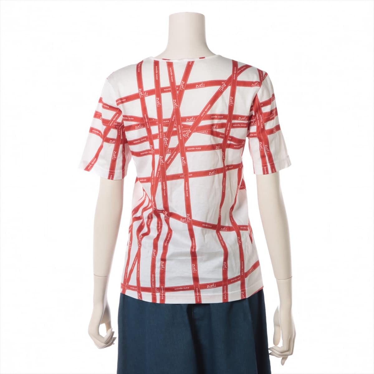 Hermès Margiela Cotton T-shirt XS Ladies' Red x white  Bolduc