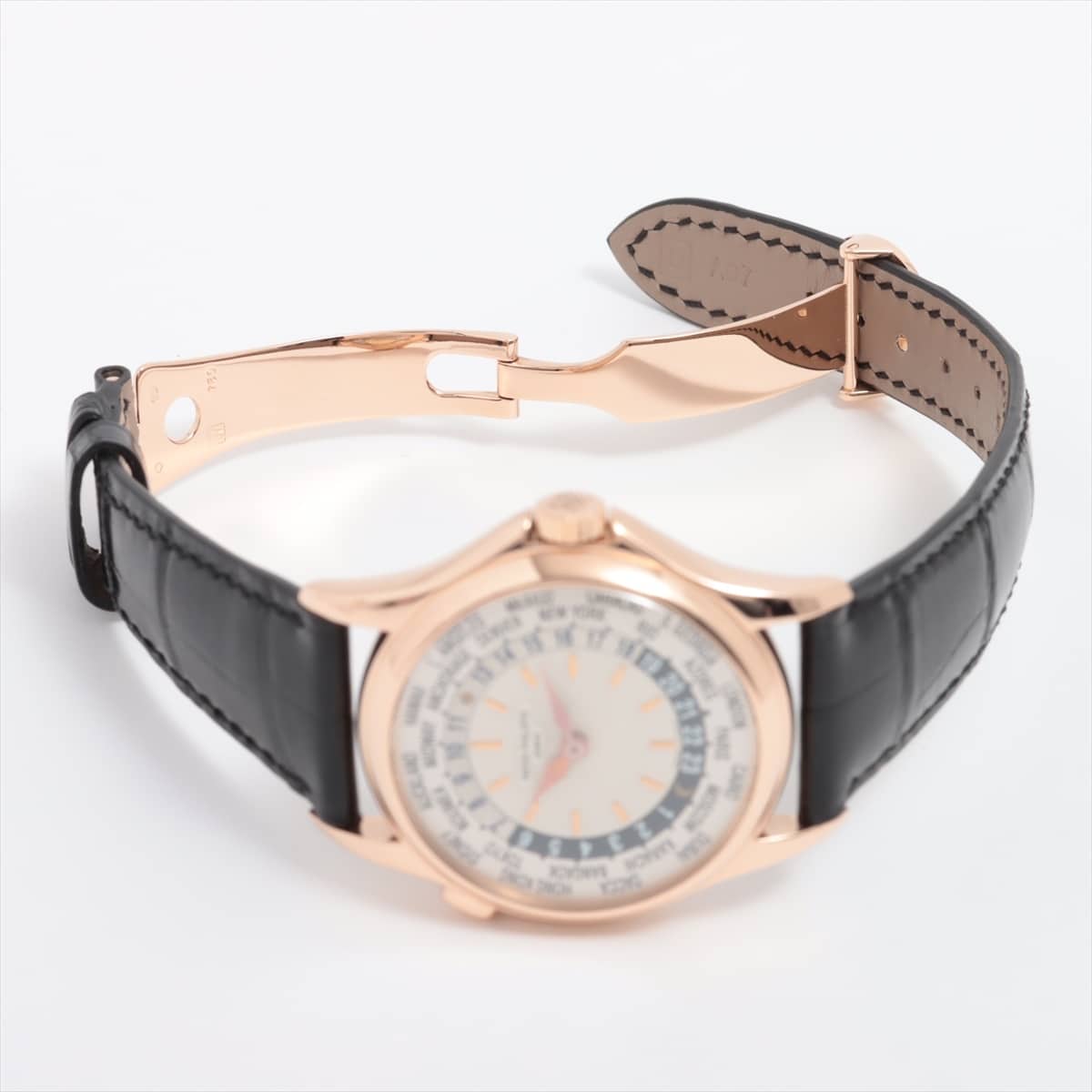 Patek Philippe World Time 5110R-001 PG & leather AT Silver-Face