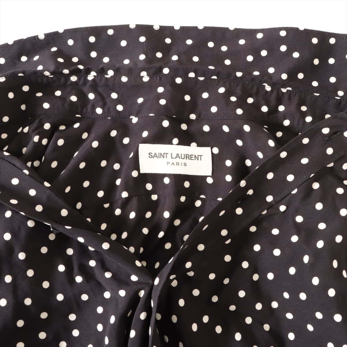 Saint Laurent 15 years Rayon Shirt 36 Ladies' Black  395733 Dot pattern
