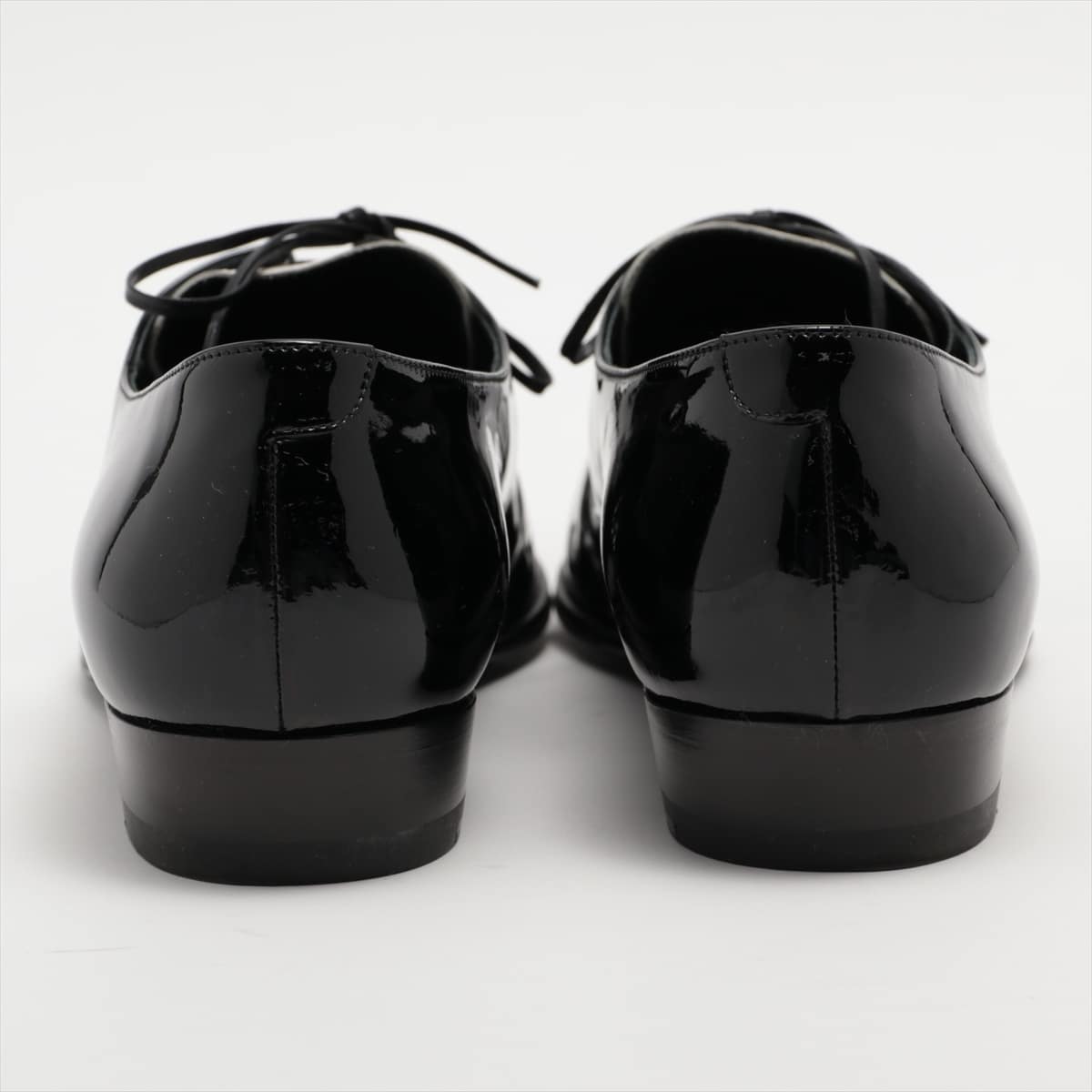 CELINE Patent leather Dress shoes 38 1/2 Ladies' Black × White Lace up Heel padded