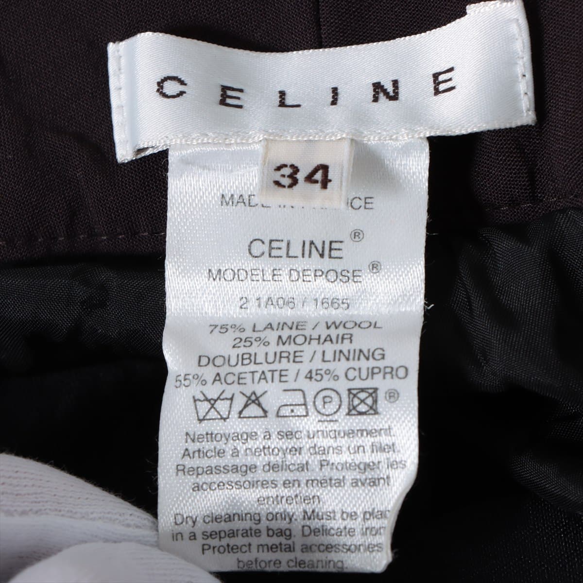 CELINE Wool & mohair Pants 34 Ladies' Bordeaux