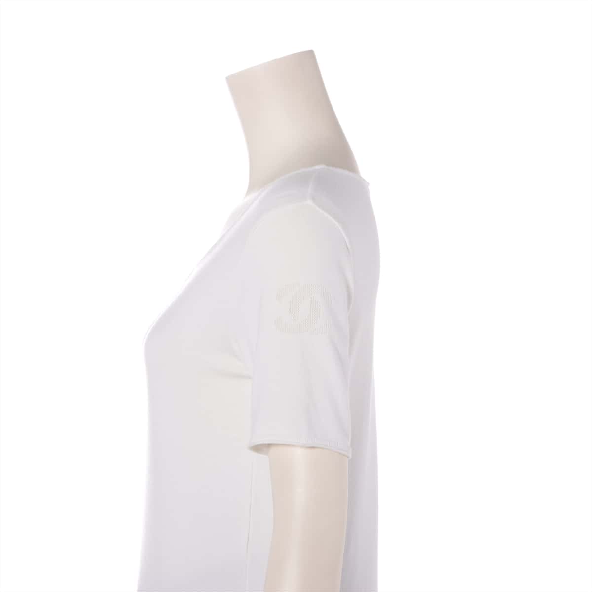 Chanel P43 Rayon * Naylon T-shirt 38 Ladies' White  Coco Mark