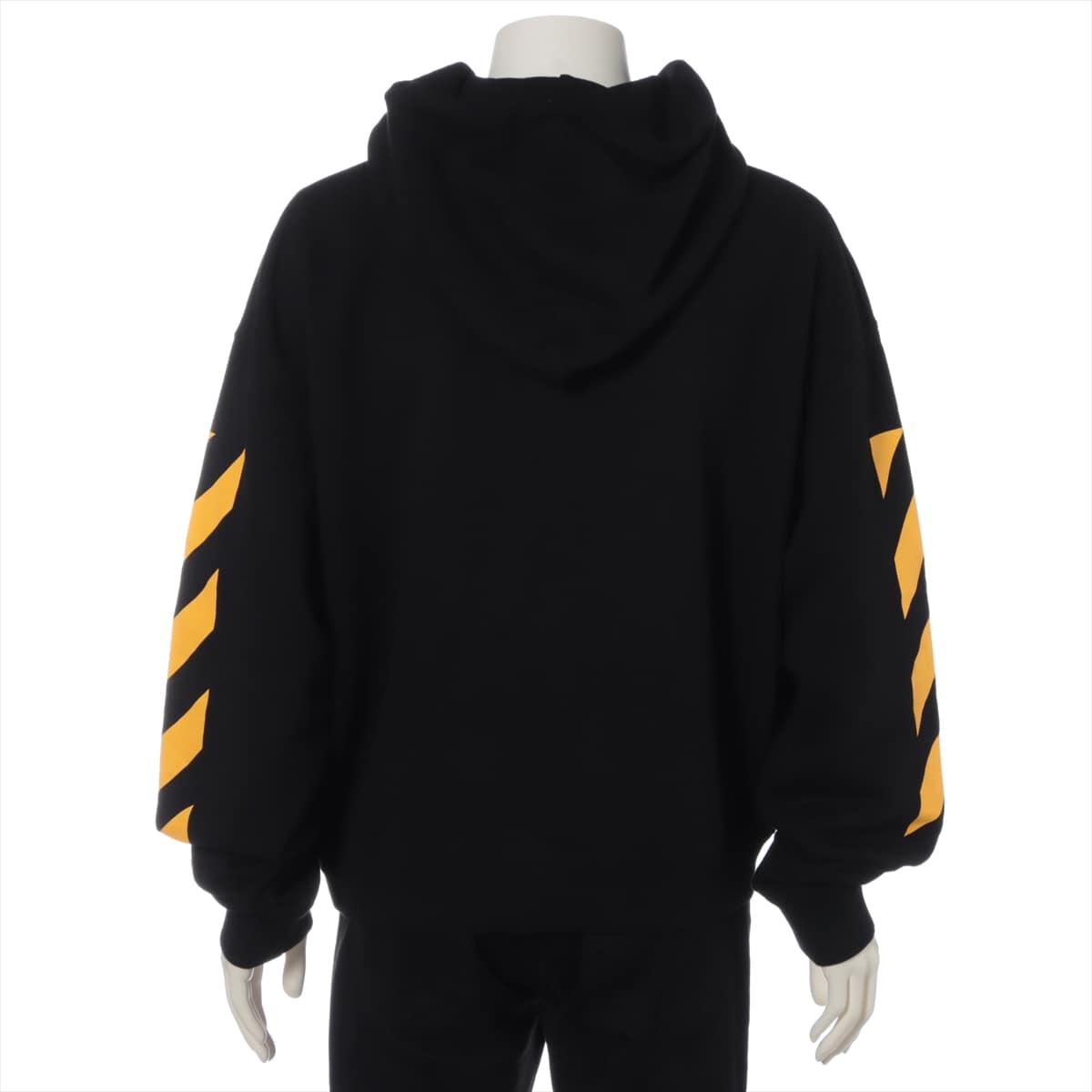 Off-White 21AW Cotton Parker L Men's Black x yellow  OMBB037F21FLE011 CARAV PAINTING OVER HOODIE