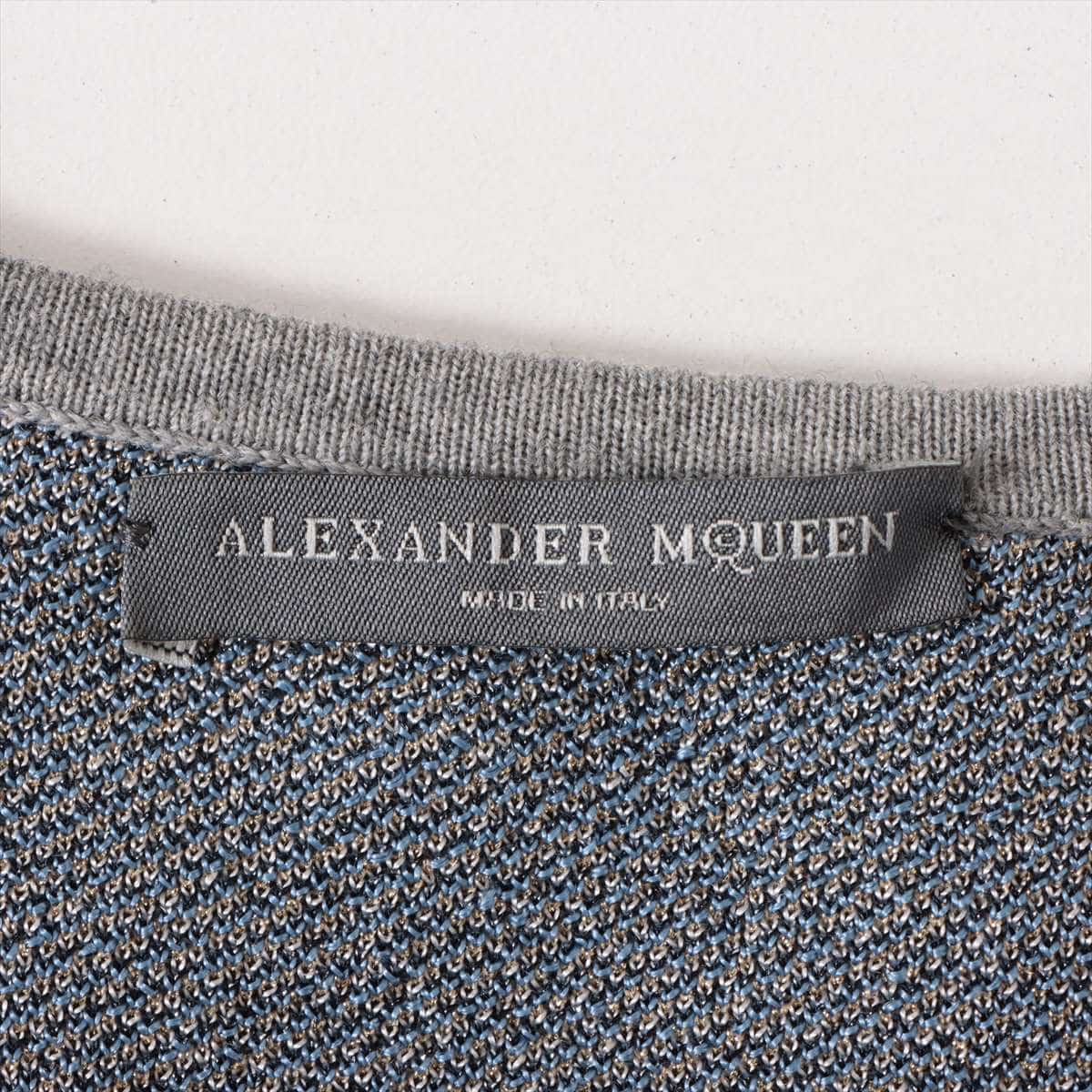 Alexander McQueen Wool & silk Dress M Ladies' Grey  445429 butterflies