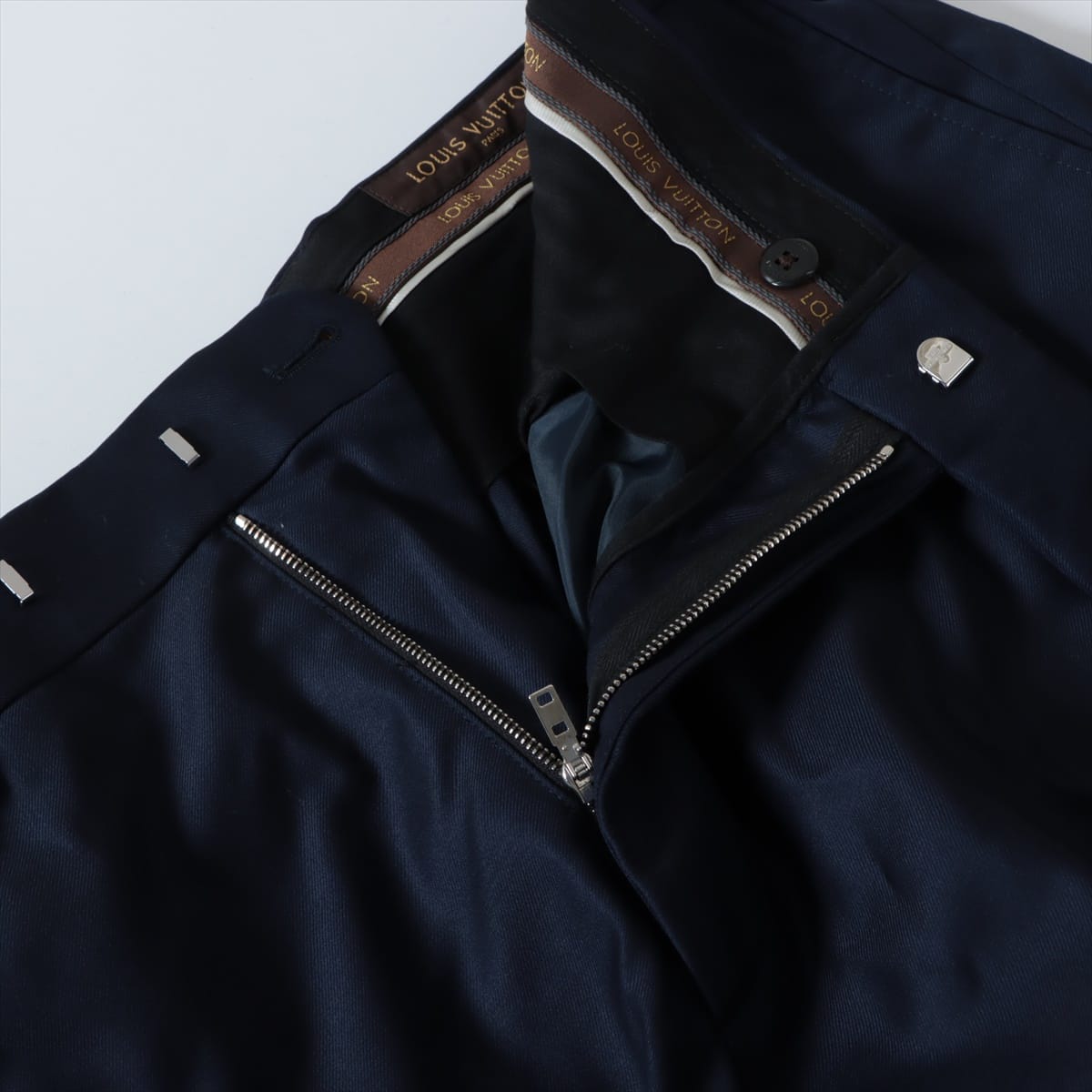 Louis Vuitton 17AW Wool & polyester Slacks 44 Men's Navy blue  RM172Q