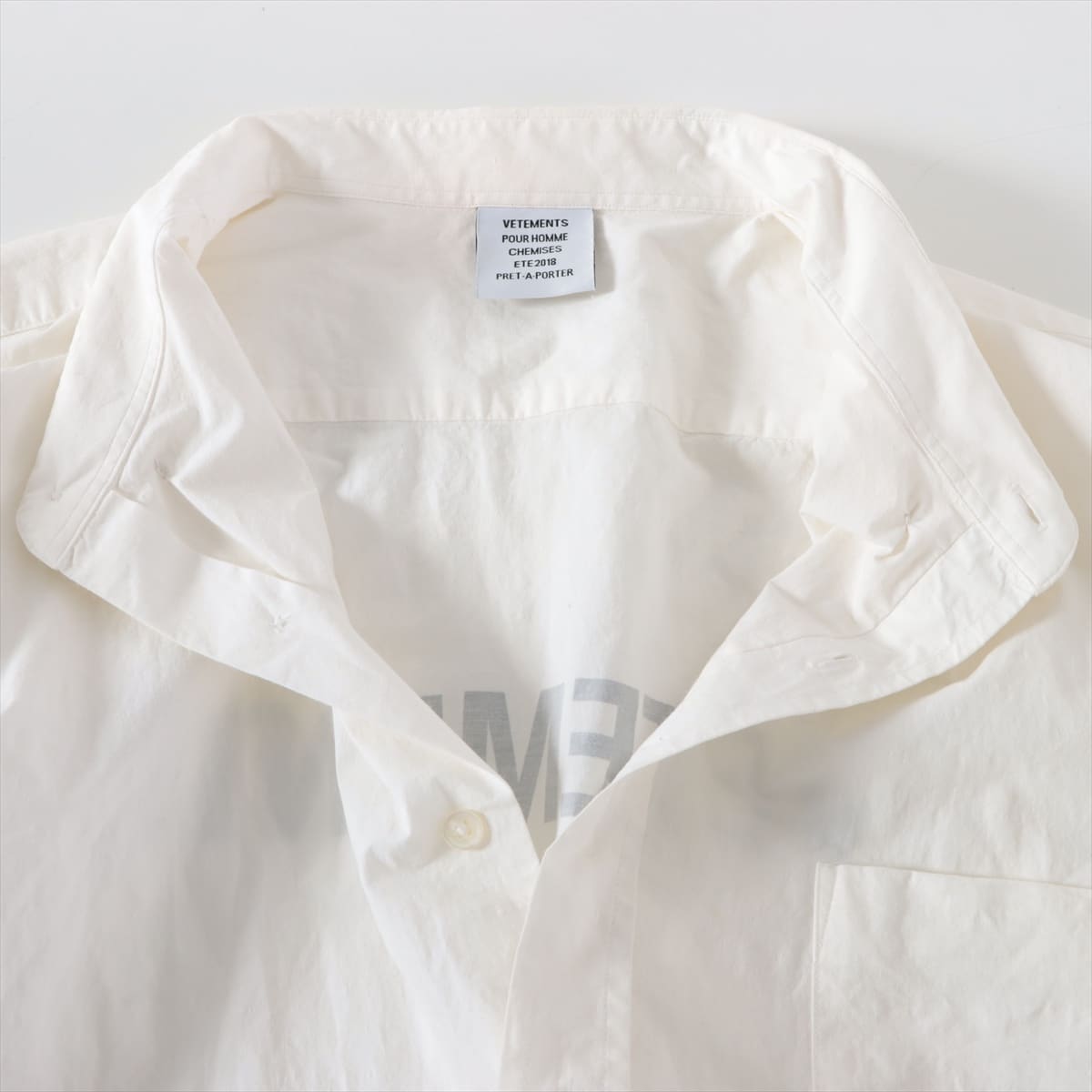 Vetements 18SS Cotton & linen Shirt S Men's White  MSS18SH13