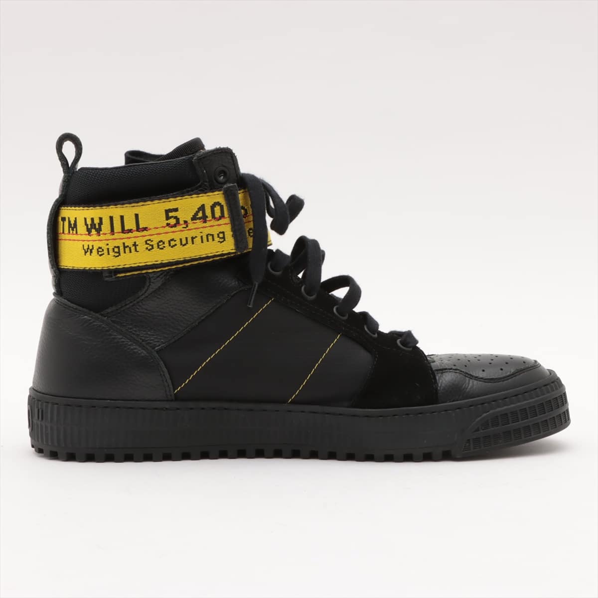 Off-White Leather High-top Sneakers 43 Men's Black Industrial