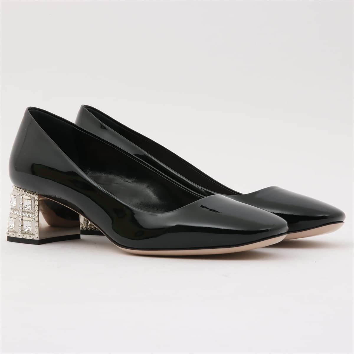 Miu Miu Patent leather Pumps 36 1/2 Ladies' Black Bijou heel