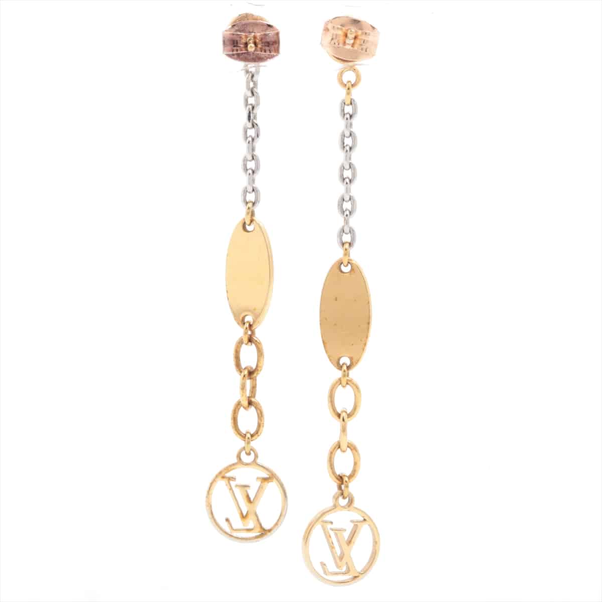 Louis Vuitton M68076 Logomania OB1127 Piercing jewelry (for both ears) GP Gold × Silver
