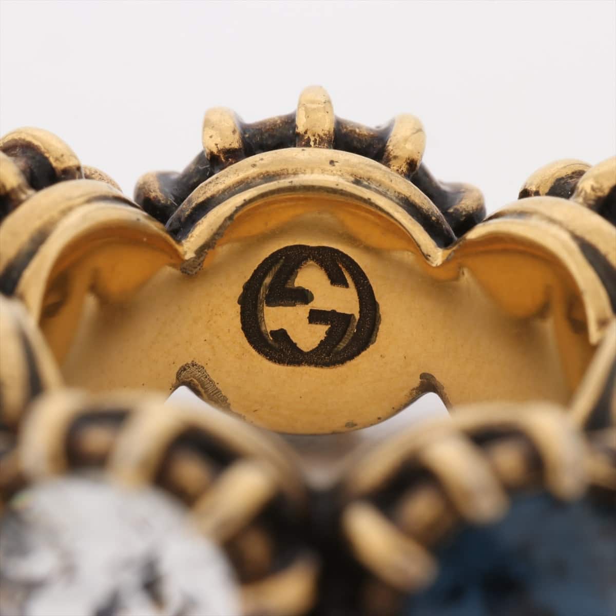 Gucci Tiger Head rings GP×inestone bronze