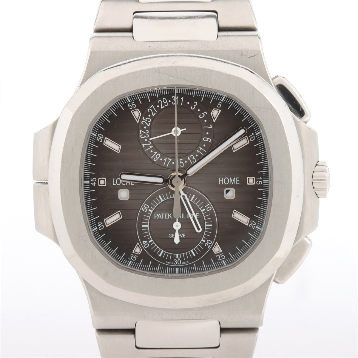 Patek Philippe Nautilus Travel Time Chronograph 5990/1A-001 SS AT Grey Dial 2 Extra Links