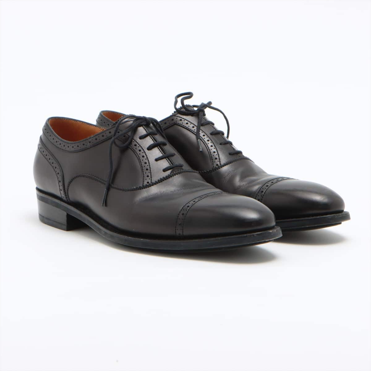 J. M. Weston Leather Leather shoes 6D Men's Black 478 punched cap toe
